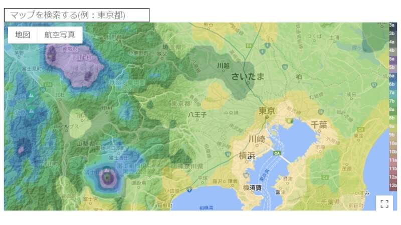 東京の耐寒性ゾーンマップ